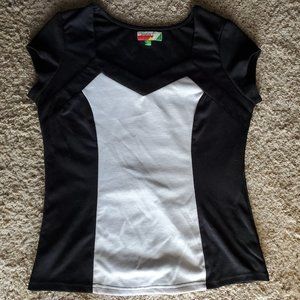 Fervour Black and White Top